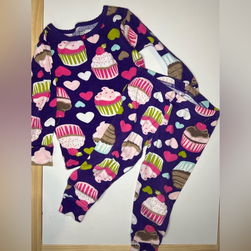 5 for $30 Carter's Purple Cupcake and Heart Pajama Set